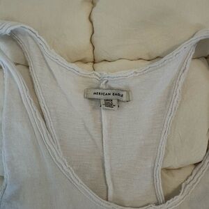 American Eagle Outfitters Cream Racerback Tank Top